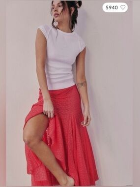 NWT Free People Kiss Kiss Maxi Slip Skirt -S